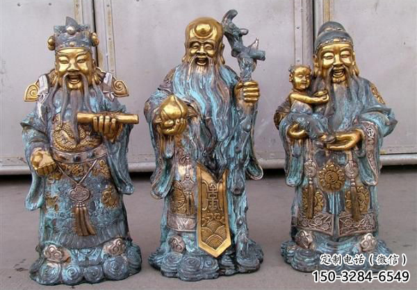 福祿壽雕塑廠家，仿銅佛像價格，家居佛堂擺件