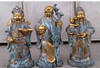 福祿壽雕塑廠家，仿銅佛像價格，家居佛堂擺件
