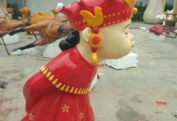 戲曲雕塑廠家，唱戲人物雕塑，彩繪抽象人物小品