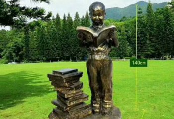 讀書雕塑廠家，校園仿銅兒童雕塑，玻璃鋼讀書人物雕塑小品