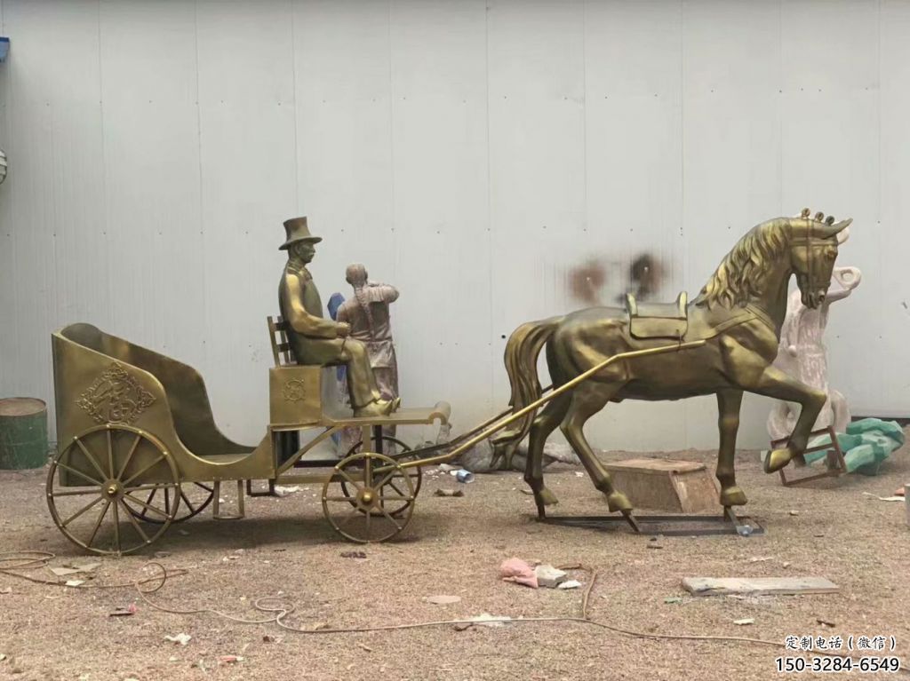 馬夫雕塑廠家，古代人物小品，馬夫趕車雕塑制作價(jià)格