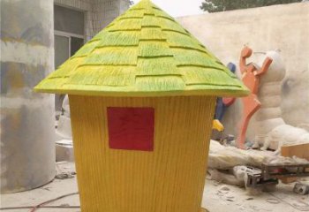 糧倉雕塑廠家，農(nóng)村雕塑小品，豐收主題玻璃鋼雕塑擺件