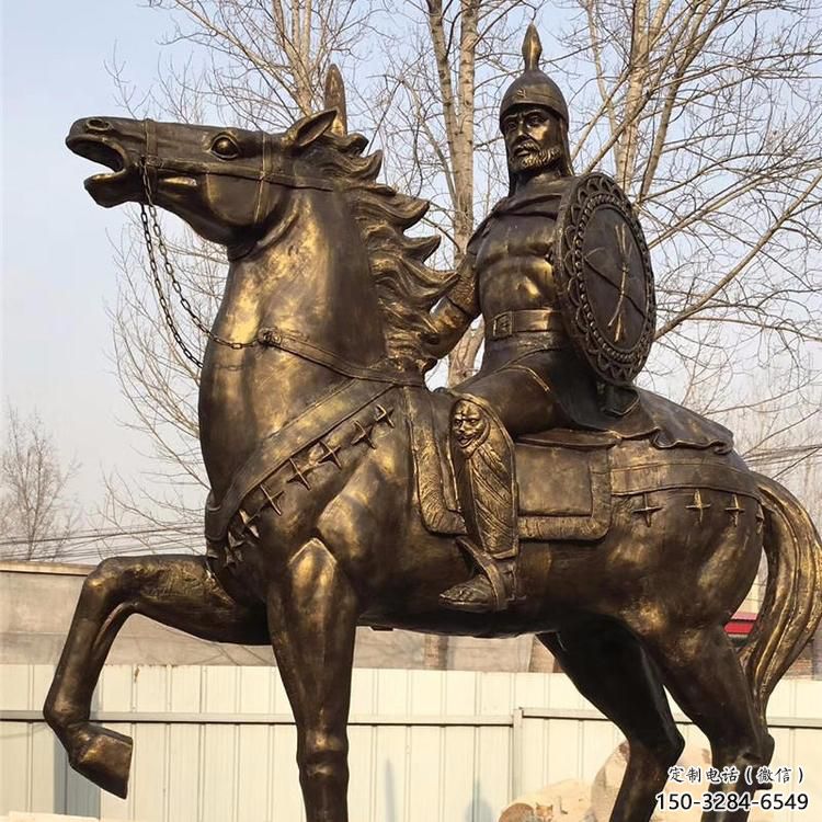 騎兵雕塑廠家，蒙古騎馬人雕塑，古代人物小品