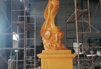 飛天雕塑廠家，神話人物雕塑小品，仿銅玻璃鋼公園雕塑擺件