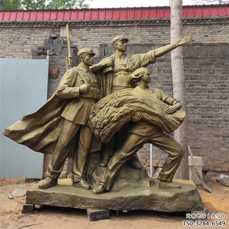 軍人雕塑廠家，革命主題雕塑，軍人戰(zhàn)士雕塑小品