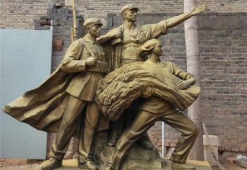 軍人雕塑廠家，革命主題雕塑，軍人戰(zhàn)士雕塑小品