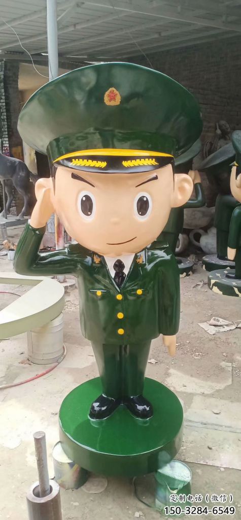 警察雕塑廠家，彩繪卡通人物，玻璃鋼警察雕塑制作