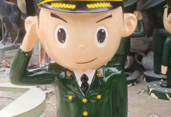 警察雕塑廠家，彩繪卡通人物，玻璃鋼警察雕塑制作