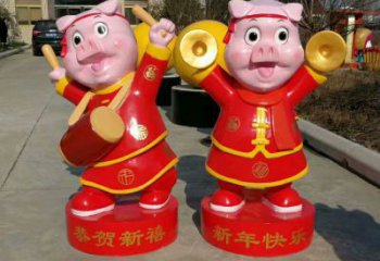 小豬佩奇雕塑廠家，卡通吉祥物雕塑，影視劇動(dòng)漫雕塑小品