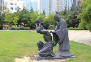 岳母刺字雕塑廠家，典故人物擺件，古代歷史人物雕塑小品