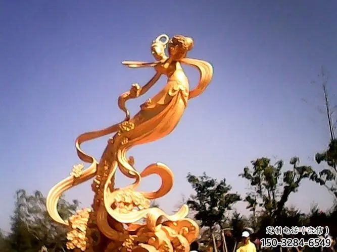 天女散花雕塑廠家，古代神話人物小品，廣場雕塑擺件