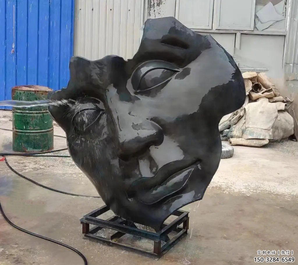 人臉雕塑廠家，抽象人頭像雕塑，抽象人臉雕塑制作