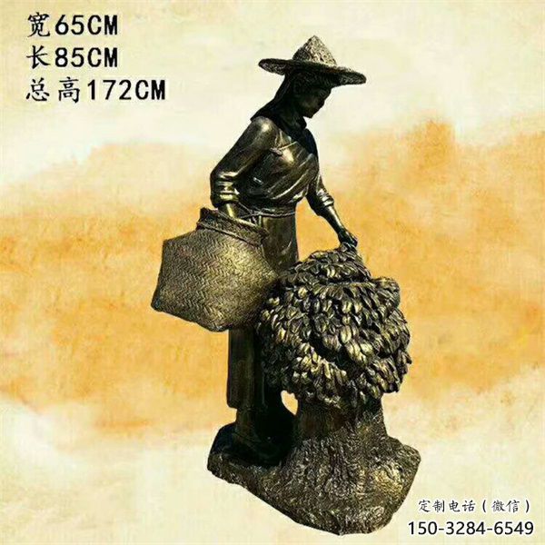 農(nóng)民雕塑廠家，豐收主題雕塑小品，農(nóng)村勞動(dòng)人物場景雕塑
