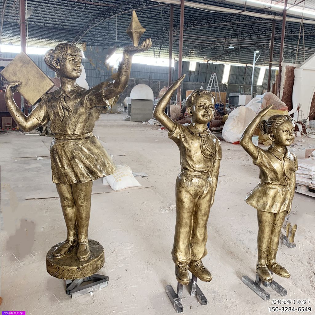 學(xué)生雕塑廠家，校園人物小品，仿銅學(xué)生雕塑廠