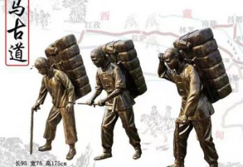 茶馬古道雕塑廠家，運茶文化主題，古代歷史人物雕塑小品