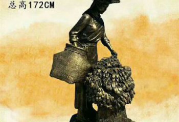 農(nóng)民雕塑廠家，豐收主題雕塑小品，農(nóng)村勞動人物場景雕塑
