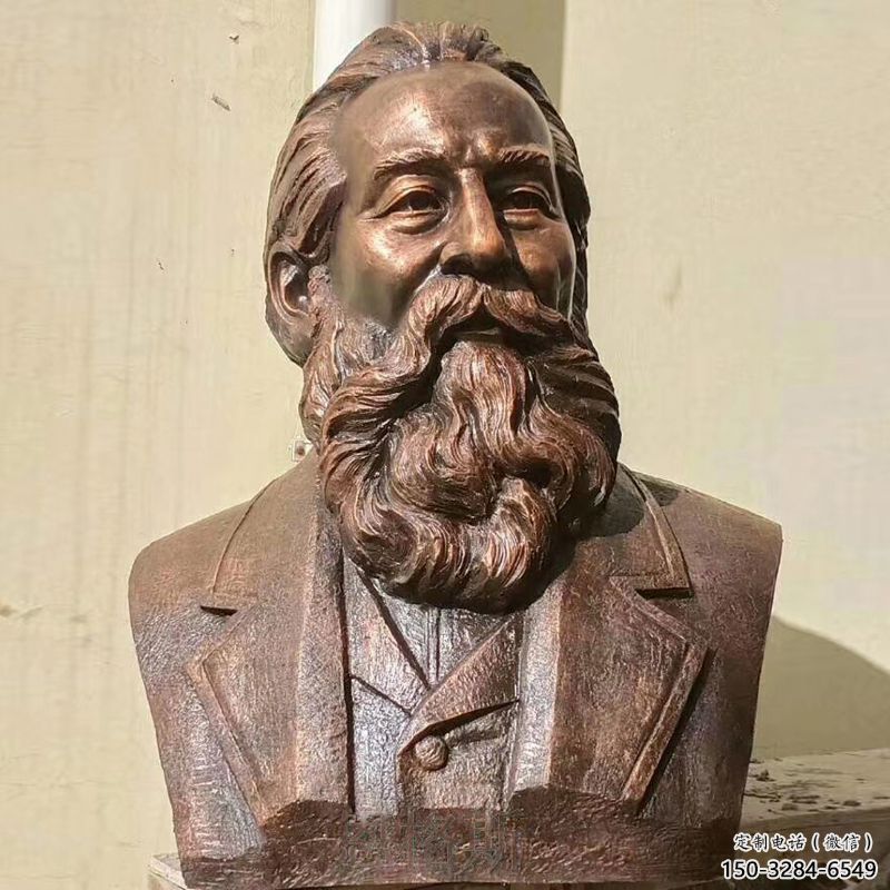 達(dá)爾文雕塑廠家，科學(xué)家人物小品，西方仿銅達(dá)爾文人頭像雕塑