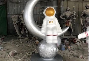 外星人雕塑廠家，現(xiàn)代航天人物小品，玻璃鋼外星人雕塑廠