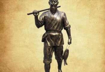 捕魚雕塑廠家，民俗人物雕塑，公園漁夫捕魚雕塑