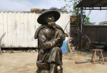 漁翁雕塑廠家，老頭釣魚雕塑，民俗漁翁雕塑制作