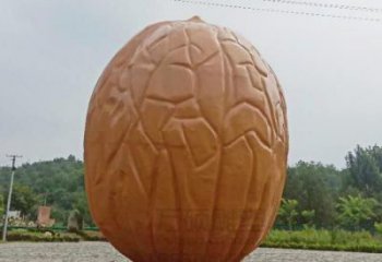 核桃雕塑廠家，仿真瓜果擺件，玻璃鋼創(chuàng)意雕塑小品