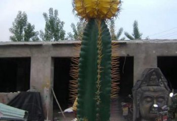 仙人掌雕塑廠家，廣場公園花卉擺件，玻璃鋼仙人掌雕塑小品
