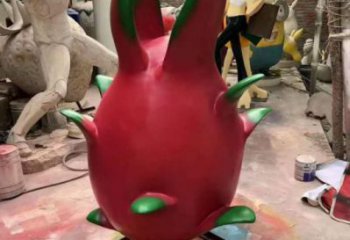 火龍果雕塑廠家，仿真小品水果，玻璃鋼火龍果彩繪雕塑