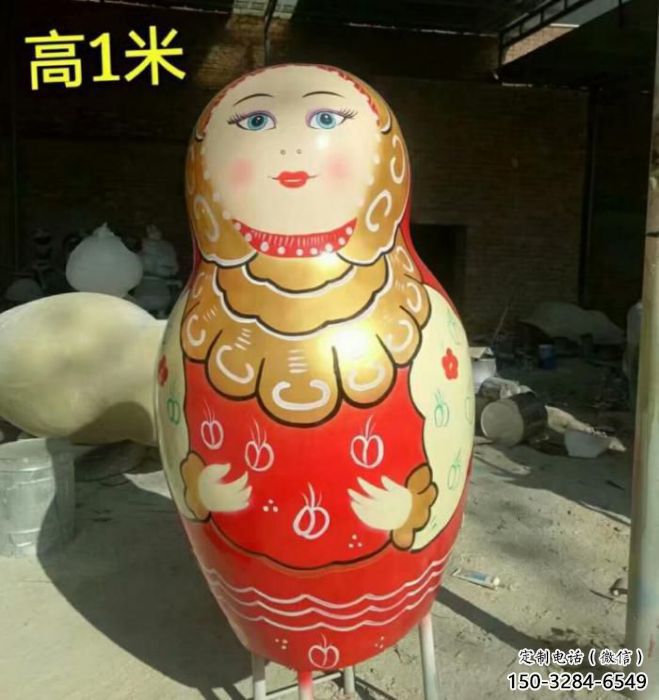 套娃雕塑廠家，卡通動漫擺件，玻璃鋼彩繪套娃雕塑廠