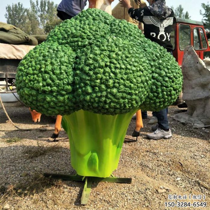 西藍花雕塑廠家，仿真蔬菜擺件，園林仿真彩繪工藝小品