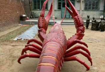 龍蝦雕塑廠家，彩繪海洋生物雕塑，仿真玻璃鋼龍蝦雕塑廠