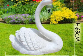 天鵝雕塑廠家，仿真動(dòng)物小品，庭院玻璃鋼天鵝雕塑