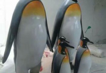 企鵝雕塑廠家，仿真海洋生物雕塑，玻璃鋼企鵝雕塑制造商