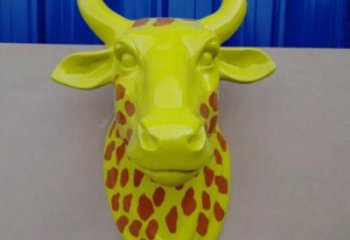 牛角雕塑廠家，壁掛動物頭像，仿真牛角雕塑制作