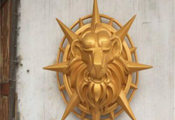獅子頭雕塑廠家，壁掛動物頭像，玻璃鋼獅子頭雕塑廠