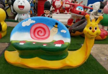 坐凳雕塑小品，蝸牛坐凳雕塑廠家
