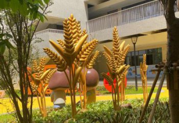 城市水稻雕塑廠家 風(fēng)景區(qū)彩繪雕塑 抽象擺件