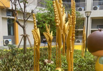 古銅色水稻雕塑廠家 大型城市雕塑 商業(yè)街?jǐn)[件
