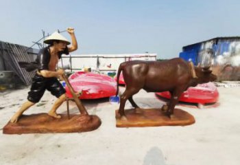 大型農(nóng)耕牛雕塑廠家 步行街宣傳雕塑 仿真擺件