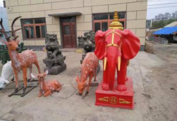 店門口大象雕塑廠家 創(chuàng)意彩繪雕塑 仿真擺件