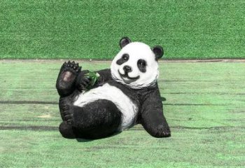 園林熊貓雕塑廠家 城市廣場(chǎng)雕塑 步行街?jǐn)[件