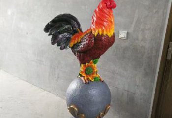 城市公雞雕塑廠(chǎng)家 風(fēng)景區(qū)彩繪雕塑 抽象擺件