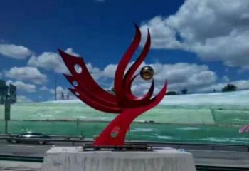 城市鳳凰雕塑廠(chǎng)家 風(fēng)景區(qū)彩繪雕塑 抽象擺件