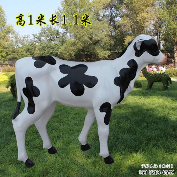 仿古奶牛雕塑 庭院彩繪雕塑 田間小品