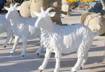 田間綿羊雕塑 彩繪仿真雕塑 園林?jǐn)[件