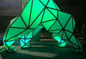 鏤空北極熊雕塑 廣場(chǎng)近代雕塑 門口小品