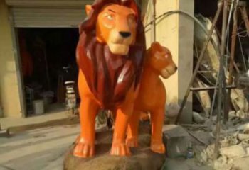 售樓處獅子雕塑 商業(yè)街彩繪雕塑 動物擺件