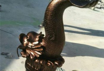 古銅色金魚雕塑 大型城市雕塑 商業(yè)街?jǐn)[件