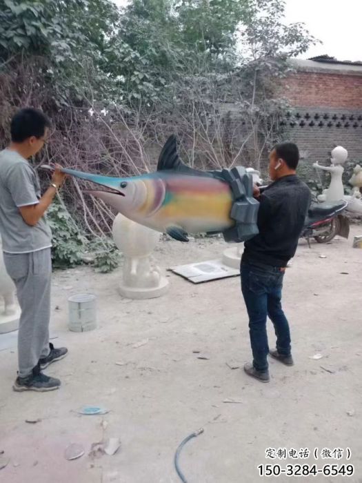 彩繪劍魚(yú)雕塑 仿真海洋生物雕塑 步行街?jǐn)[件 彩繪劍魚(yú)雕塑 仿真海洋生物雕塑 步行街?jǐn)[件