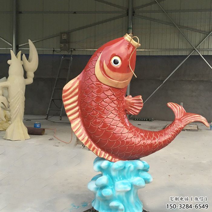 公園鯉魚雕塑 酒店門口雕塑 彩繪擺件 公園鯉魚雕塑 酒店門口雕塑 彩繪擺件
