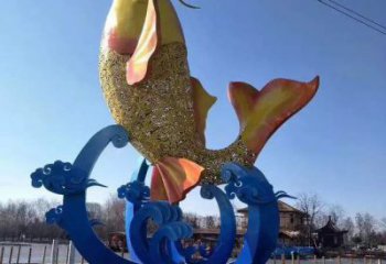 城市鯉魚(yú)雕塑 風(fēng)景區(qū)彩繪雕塑 抽象擺件